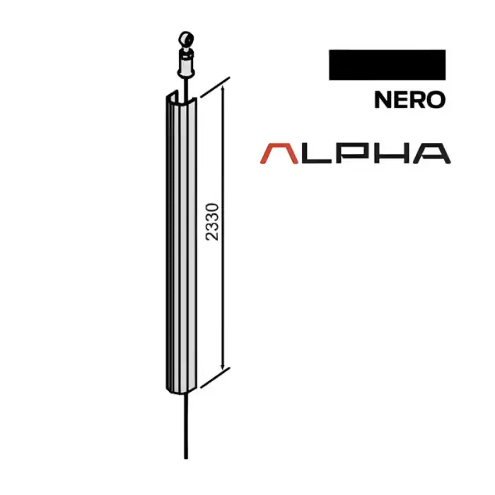 Kit prolungamento asta superiore con cavo flessibile antipanico Cisa ALPHA 1.07A64.51.0 - - nero Beste Prijs
