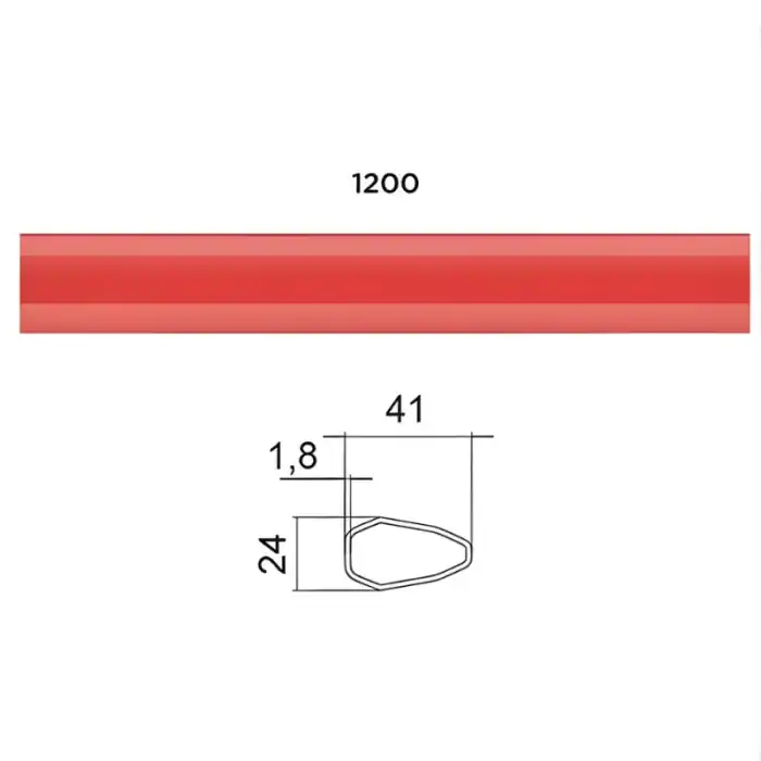 Barra orizzontale maniglione antipanico 1200 mm Cisa ALPHA 07A07.22.0 - - rosso RAL 3000 Merkproduct