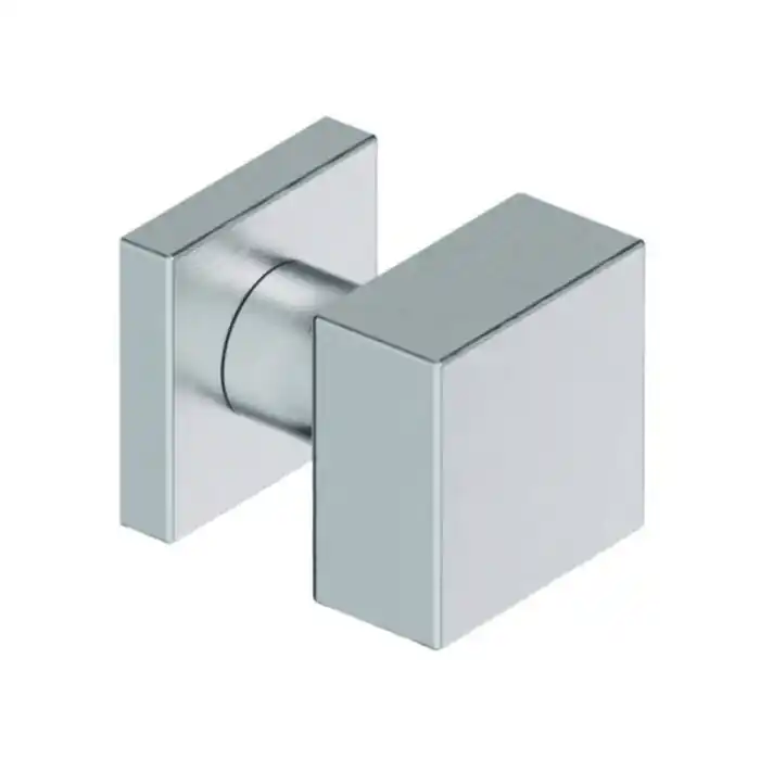 Op = Op Pomolo fisso quadro Reguitti QUBO 2Q0 con rosetta Q56 acciaio inox satinato