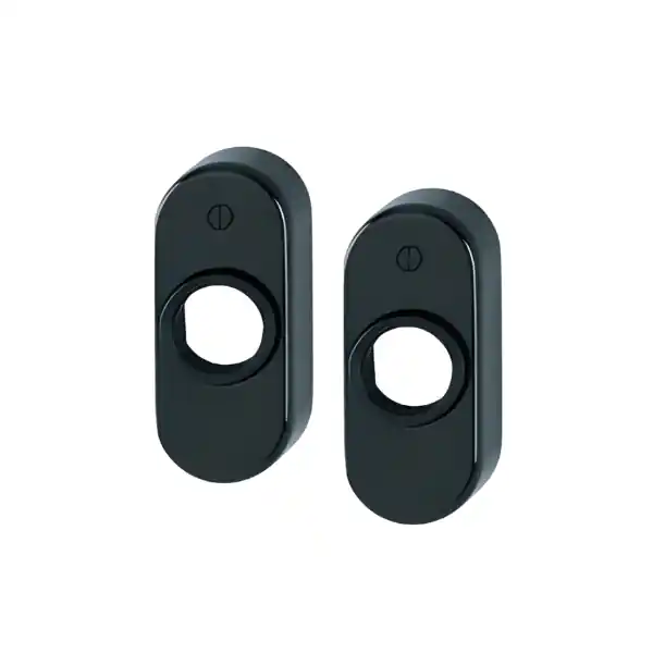 Coppia di rosette ovali Hoppe 30P in alluminio ral9005 nero Op = Op