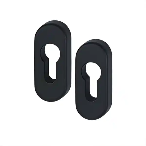 Coppia di bocchette ovali Hoppe 30PS foro Yale alluminio ral9005 nero Actieprijs