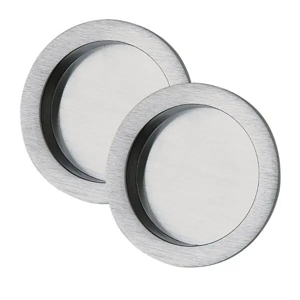 Coppia maniglie placca ad incasso ø 57 mm REGUITTI 524 ottone cromo satinato Koop Online