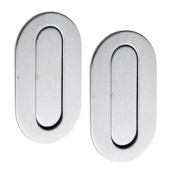 Populair Coppia maniglie placca ovale ad incasso REGUITTI 051 ottone cromo satinato