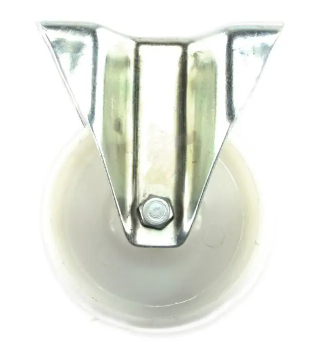 Hoge Kwaliteit Ruota in nylon polyamide bianco con supporto piastra fissa Rocarr 551 - ø mm 125