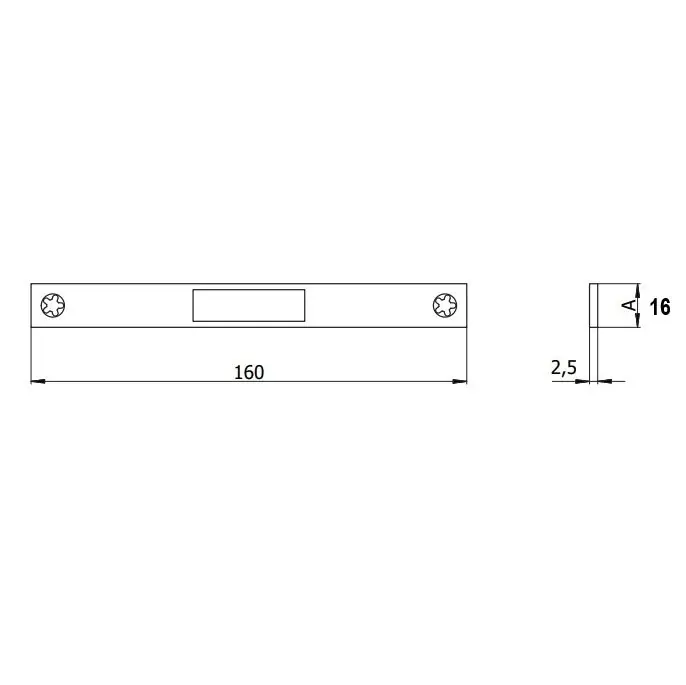 Contropiastra in acciaio inox Omec 01613/X mm 160x16x2,5 Op = Op