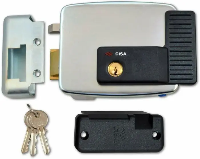 Superprijs Cisa 11921 serratura elettrica 12Vac per cancello apertura verso esterno r r r Serratura elettrica per cancelli con scrocco autobloccante e cilindro tondo fisso. r Da applicare. Versione per apertura esterna (rovescia). Scrocco rovesciato. r r r
Caratteristiche r r r Scatola e bocchetta in acciaio con rivestimento in zinco r Scrocco autobloccante rovesciato r Tensione 12 V ca CE r Corrente assorbita 2,5A r Cilindro esterno lunghezza 55 mm. r Accessori compatibili r Prolunga per cilindro CISA art. 07165 r r r
Dotazione r r r Bocchetta r Foglio Istruzioni r Viti fissaggio r 3 chiavi art. 1.01070.10.1 r r r
Certificazione r r r Questa serie di elettroserrature è certificata secondo la norma Europea EN 14846 08 grado 3 Security (500 Kg. alla spinta laterale e 200 Kg. alla spinta frontale) r r
", "sku" "00378321", "brand" { "@type" "Thing", "name" "CISA" }, "offers" { "@type" "Offer", "priceCurrency" "EUR", "price" "84.10", "itemCondition" "http //schema.org/NewCondition", "availability" "http //schema.org/InStock", "url" "https //www.toolshopitalia.it/shop/cisa-11921-serratura-elettrica-12vac-per-cancello-apertura-verso-esterno-e-mm-70-mano-sx", "seller" { "@type" "Organization", "name" "ToolShop Italia - Ferramenta Online" } }
}