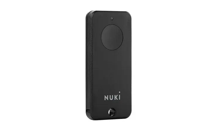 Nuki Fob - Apriporta Bluetooth, telecomando per serratura Smart Lock r r r r r TELECOMANDO BLUETOOTH con Fob potrai aprire o chiudere la porta in qualsiasi momento senza utilizzare uno smartphone. Nuki Fob è versatile e compatibile con qualsiasi Smart Lock non è necessario avere il Bridge. r OTTIMO PER BAMBINI E ANZIANI Nuki Fob è resistente agli urti e all‘acqua e può essere disattivato in qualsiasi momento. Grazie alla sua maneggevolezza, è una pratica chiave sostitutiva, ottima anche per bambini e anziani senza Smartphone. r ADDIO, CHIAVE DI SCORTA il babysitter, il personale delle pulizie o il pet sitter devono entrare in casa? Con Nuki Fob, tutti i tuoi contatti hanno accesso comodo e controllato alla tua casa in modo permanente, temporaneo o ripetuto. r MULTIFUNZIONALE Nuki Fob è un sistema completo e può essere configurato per un massimo di 100 Smart Lock r r r r
", "sku" "09737518", "brand" { "@type" "Thing", "name" "NUKI" }, "offers" { "@type" "Offer", "priceCurrency" "EUR", "price" "54.96", "itemCondition" "http //schema.org/NewCondition", "availability" "http //schema.org/InStock", "url" "https //www.toolshopitalia.it/shop/serrature-e-accessori/nuki-fob-telecomando-apriporta-bluetooth-smart-lock-home", "seller" { "@type" "Organization", "name" "ToolShop Italia - Ferramenta Online" } }
} Koopje