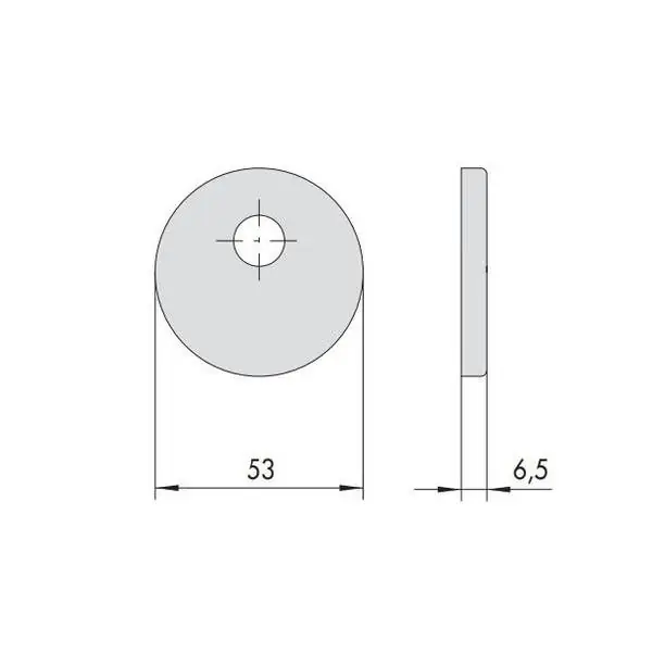 CISA 06458.20.B1 borchia tonda ø 53 mm in ottone cromo satinato Premium
