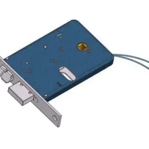 Merkproduct Serratura elettrica 12V per fasce con scrocco e mandata Omec 378 F16 - mano DX