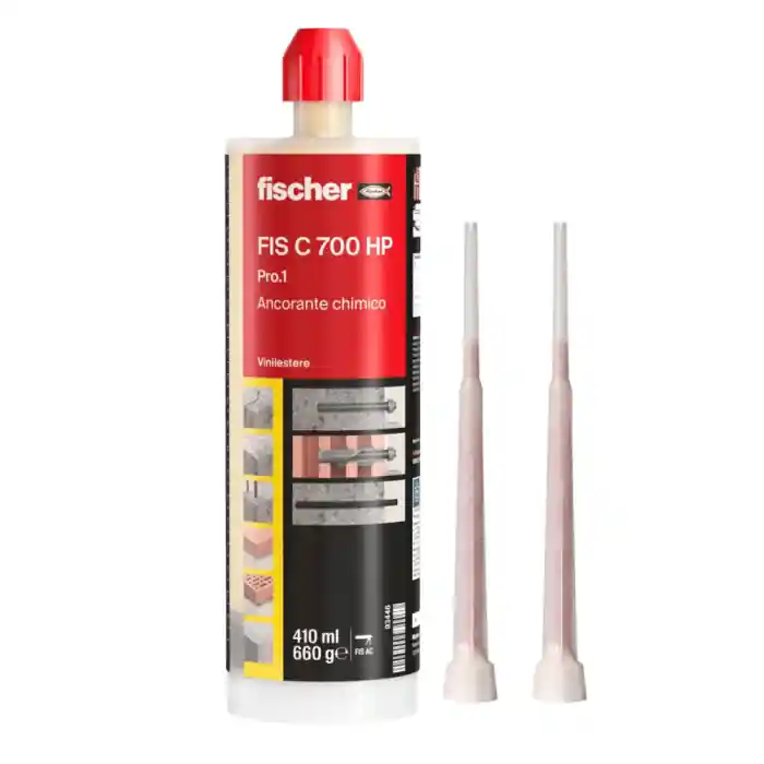 Resina ibrida vinilestere ancorante chimico FISCHER FIS C 700 HP PRO.1 410ml r r r Resina a iniezione in vinilestere ibrido certificata per ancoraggi in calcestruzzo fessurato, riprese di getto e muratura r r r
da utilizzarsi con r r r Barre filettate FIS A r Bussole internamente filettate per calcestruzzo RG M I r Bussole internamente filettate per muratura FIS E r Tasselli a rete FIS HK , a calza FIS HN e bussole retinate FIS HL r r r
Per il fissaggio di r r r Scale r Serramenti e infissi r Pensiline r Mobili pensili r Cardini per scuri r Antenne paraboliche r Telecamere r r r
Caratteristiche r r r FIS C700 HP PRO.1 / T-BOND PRO.1 è un ancorante chimico certificato per l‘uso in calcestruzzo fessurato e non fessurato e in muratura. r La resina a iniezione può essere utilizzata in fori umidi e bagnati d‘acqua. r Il cemento Portland contenuto nell‘ancorante chimico FIS C700 HP PRO.1 / T-BOND PRO.1 consente di mantenere alti livelli di carico per l‘intervallo di temperatura compreso fra - 40 °C fino a +120 °C. r L‘ampia gamma di accessori è ideale per la famiglia di resine a iniezione FIS C700 HP PRO.1 / T-BOND PRO.1, assicura grande flessibilità del sistema e consente pertanto una vasta gamma di applicazioni. r T-BOND PRO.1 può essere utilizzata con le pistole standard da silicone. FIS C700 HP PRO.1 può essere utilizzata con pistole per ancoranti chimici in cartuccia coassiale r r r
Certificato per ancoraggi in r r r Calcestruzzo con classe di resistenza da C20 /25 a C50 /60, non fessurato r Mattone pieno in laterizio r Mattone semipieno (perforato verticalmente) r in laterizio r Mattone pieno in silicato di calcio r Mattone semipieno (perforato verticalmente) in silicato di calcio r Blocco cavo in calcestruzzo alleggerito r Idoneo per applicazioni non strutturali in r Calcestruzzo con classe di resistenza C12 /15 r Blocco cavo in calcestruzzo r Calcestruzzo cellulare r r r
FUNZIONAMENTO r r r FIP C700 HP PLUS / T-BOND PLUS sono ancoranti chimici ad iniezione bi-componenti ibridi. r Resina e induritore sono in due contenitori separati e non sono mescolati o attivati finché non avviene l’estrusione attraverso il miscelatore. r Prima di eseguire l’installazione eseguire la pulizia del foro secondo le indicazioni di seguito riportate. r Estrudere l’ancorante chimico FIP C700 HP PLUS / T-BOND PLUS senza bolle d’aria a partire dal fondo del foro. r L’ancorante chimico collega saldamente l’intera superficie laterale dell’accessorio con la superficie laterale del foro sigillando lo stesso. r I differenti formati delle cartucce sono di facile e veloce utilizzo con i pratici dispenser fischer. r Le cartucce parzialmente utilizzate possono essere riutilizzate semplicemente sostituendo il miscelatore. r r
", "sku" "00484985", "brand" { "@type" "Thing", "name" "FISCHER" }, "offers" { "@type" "Offer", "priceCurrency" "EUR", "price" "9.70", "itemCondition" "http //schema.org/NewCondition", "availability" "http //schema.org/InStock", "url" "https //www.toolshopitalia.it/shop/tasselli-e-fissaggi/resina-ibrida-vinilestere-ancorante-fischer-fis-c-700-hp-pro-1-410ml", "seller" { "@type" "Organization", "name" "ToolShop Italia - Ferramenta Online" } }
} Betaalbaar