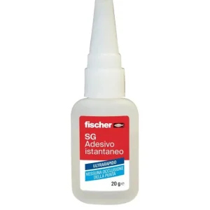 Seizoensaanbieding Colla rapida istantanea per gomma e plastiche adesivo cianoacrilato Fischer SG 20g r r r La colla super-rapida SG è un adesivo liquido e incolore a base di cianoacrilato. r Indurisce rapidamente per reazione con l’umidità formando un incollaggio tenace e resistente nel tempo. r r r
Caratteristiche r r r Rapido indurimento r Liquido, riempie piccole cavità fino a 0.05 mm r L’ago all’interno del tappo evita l’occlusione del beccuccio r Ideale per superfici speculari come gomma e plastica r Privo di solventi r Tempo di lavorabilità 5-15 secondi. r Temperatura di applicazione da +5° a +35°C. r Resistente alle temperature fino a +80°C. r Stoccaggio 12 mesi (in luogo fresco con temperatura inferiore a +25° C). r r r
Limitazioni r r r Non adatto su superfici che trasudano oli, solventi o plastificanti. r Non idoneo su superfici contenenti catrame o bitume. r Non aderisce a PE, PP e Teflon® e silicone. r r r
Applicazioni interne r r r Elementi in plastica r Guarnizioni dei serramenti r Incollaggi rapidi r Incollaggi nel fai da te in generale r r r
Supporti r r r metallo r plastica r ceramica r pelle e molti altri r r
", "sku" "09598072", "brand" { "@type" "Thing", "name" "FISCHER" }, "aggregateRating" { "@type" "AggregateRating", "ratingValue" "5.00", "reviewCount" "1" }, "offers" { "@type" "Offer", "priceCurrency" "EUR", "price" "6.30", "itemCondition" "http //schema.org/NewCondition", "availability" "http //schema.org/InStock", "url" "https //www.toolshopitalia.it/shop/collanti-nastri-stucco/colla-rapida-istantanea-per-gomma-e-plastiche-adesivo-cianoacrilato-fischer-sg-20g", "seller" { "@type" "Organization", "name" "ToolShop Italia - Ferramenta Online" } }
}