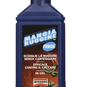 Ferox Mangia Ruggine in gel Arexons ST4140 ml150 r r r Ferox Mangiaruggine dissolve chimicamente la ruggine da metalli ferrosi e superfici cromate o zincate. r A base di acidi inorganici e liquidi detergenti. Ottimo trattamento preparatorio prima dell‘applicazione della vernice di finitura o, meglio, di un fondo antiruggine. r Altissima resa. In gel, non cola. Di facile applicazione anche su superfici cromate o zincate aggredite dalla ruggine in modo da eliminare sia la ruggine che i residui di zincatura e cromatura. r Non evapora, non teme il gelo. r r r
CAMPI DI IMPIEGO r r r Ottimo trattamento preparatorio prima della applicazione del fondo antiruggine e della vernice di finitura. r Ideale per il trattamento delle superfici ferrose arrugginite, porta a “nuovo” metalli ferrosi, alluminio, superfici cromate e zincate, ecc r r r
MODALITÀ D’USO r r r Applicare il prodotto con pennello o spatola, lasciare agire per alcuni minuti, asportare con acqua o panno inumidito. r Le superfici così trattate dovranno essere protette con opportuni antiruggine. r r r
CARATTERISTICHE TECNICHE r r r Aspetto gel r Colore rosa r Odore tipico r Densità 1,21 g /ml r pH r r
", "sku" "09682429", "brand" { "@type" "Thing", "name" "AREXONS" }, "offers" { "@type" "Offer", "priceCurrency" "EUR", "price" "10.15", "itemCondition" "http //schema.org/NewCondition", "availability" "http //schema.org/InStock", "url" "https //www.toolshopitalia.it/shop/vernici-pennarelli-e-accessori/ferox-mangia-ruggine-in-gel-arexons-150-ml", "seller" { "@type" "Organization", "name" "ToolShop Italia - Ferramenta Online" } }
} Express Levering