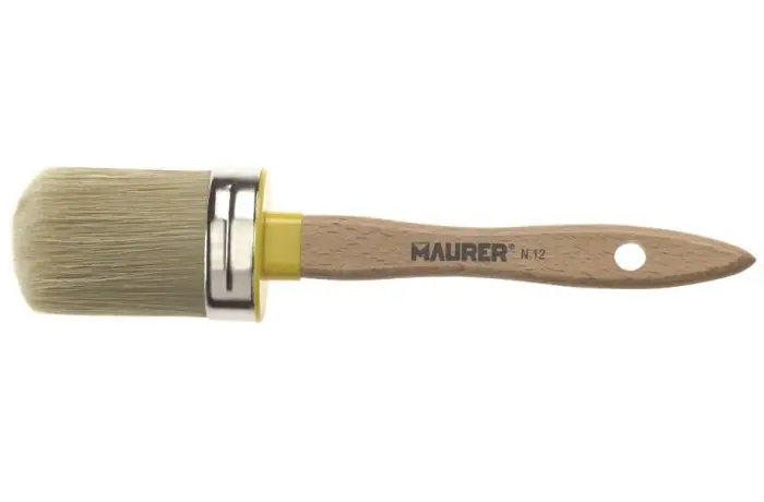 Pennello ovalino Maurer in setola bionda con manico in legno - N.8 Exclusieve Aanbieding