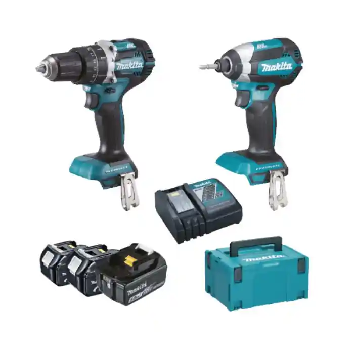 Kit avvitatori a batteria DHP484 + DTD153 + 3 BATTERIE 18V 5Ah - Makita DLX2180TJ1 r r
Il kit è composto da r r r Avvitatore con percussione DHP484Z r Avvitatore massa battente DTD153Z r r r
In dotazione r
1 caricabatterie DC18RC + 3 batterie 18V-5,0Ah Li-ion BL1850B + cassetta Makpac r r
Avvitatore con percussione DHP484Z r r r Motore brushless r Interruttore elettronico r Freno elettrico r Velocità variabile r 2 velocità meccaniche r Regolazione di coppia su 20 posizioni + trapano. r Doppio LED di illuminazione r Impugnatura ergonomica rivestimento soft grip r XPT (eXtreme Protection Technology) per utilizzo in presenza di polvere e gocce d‘acqua. r r r
Avvitatore massa battente DTD153Z r r r Motore Brushless r XPT (eXtreme Protection Technology) per utilizzo in presenza di polvere e gocce d‘acqua. r Impugnatura ergonomica rivestimento soft grip r Freno elettrico r Velocità variabile r LED illuminazione zona lavoro r r r
Dati tecnici - Avvitatore con percussione mod.DHP484Z r r r Tensione 18 V r Velocità a vuoto 500 - 2000 g /min. r Coppia di serraggio Giunto rigido 54 Nm r Coppia di serraggio Giunto elastico 30 Nm r Dim. LxWxH 182x79x261 mm. r Peso (EPTA) 1,8 kg. r Foratura muratura 13 mm. r Foratura metallo 13 mm. r Foratura legno 38 mm. r Colpi al minuto 7500 - 30000 c /min. r r r
Dati tecnici - Avvitatore massa battente mod.DTD153Z r r r Tensione 18 V r Colpi al minuto 0 - 3500 c /min r Velocità a vuoto 0 - 2900 g /min r Dim. LxWxH 126x79x238 mm. r Peso (EPTA) 1,5 kg. r Capacità viti meccaniche M4-M8 r Capacità bulloni standard M5-M16 r Capacità bulloni tensione M5-M12 r Coppia max 170 Nm. r r
", "sku" "09718135", "brand" { "@type" "Thing", "name" "MAKITA" }, "offers" { "@type" "Offer", "priceCurrency" "EUR", "price" "679.00", "itemCondition" "http //schema.org/NewCondition", "availability" "http //schema.org/InStock", "url" "https //www.toolshopitalia.it/shop/kit-elettroutensili/kit-avvitatori-18v-dhp484-dtd153-makita-dlx2180tj1", "seller" { "@type" "Organization", "name" "ToolShop Italia - Ferramenta Online" } }
} Must-Have