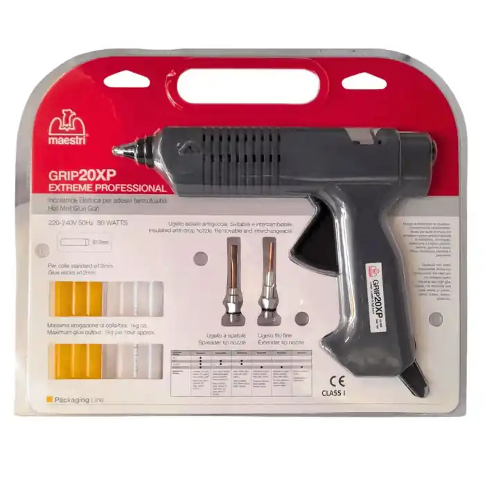 Superprijs Pistola professionale incollatrice termocolla Maestri GRIP 18XP - 0195138 r r r Incollatrice elettrica per adesivi termofusibili di linea nuova, leggera e maneggevole per il “fai da te” r r r
Particolarmente adatta per montaggi e riparazioni su r r r legno r plastica r cartone r gomma e cuoio r Ideale anche per posa e riparazione di piastrelle e porcellane. r Dotata di termostato di sicurezza che prevede lo spegnimento dell’incollatrice se lasciata più di 15 minuti ferma e di led di messa in tensione. r Per colle standard stick Ø 12 mm r r r
INCLUSO NELLA CONFEZIONE r r r 1 ugello a spatola r 1 ugello a filo fine r 6 stick colla Ø12 /100 trasparente r 6 stick colla Ø12 /100 miele r r
", "sku" "09664289", "brand" { "@type" "Thing", "name" "MAESTRI ROMEO" }, "offers" { "@type" "Offer", "priceCurrency" "EUR", "price" "82.75", "itemCondition" "http //schema.org/NewCondition", "availability" "http //schema.org/InStock", "url" "https //www.toolshopitalia.it/shop/pistole-termiche-e-incollatrici/pistola-professionale-incollatrice-termocolla-maestri-grip-20xp-0195138", "seller" { "@type" "Organization", "name" "ToolShop Italia - Ferramenta Online" } }
}