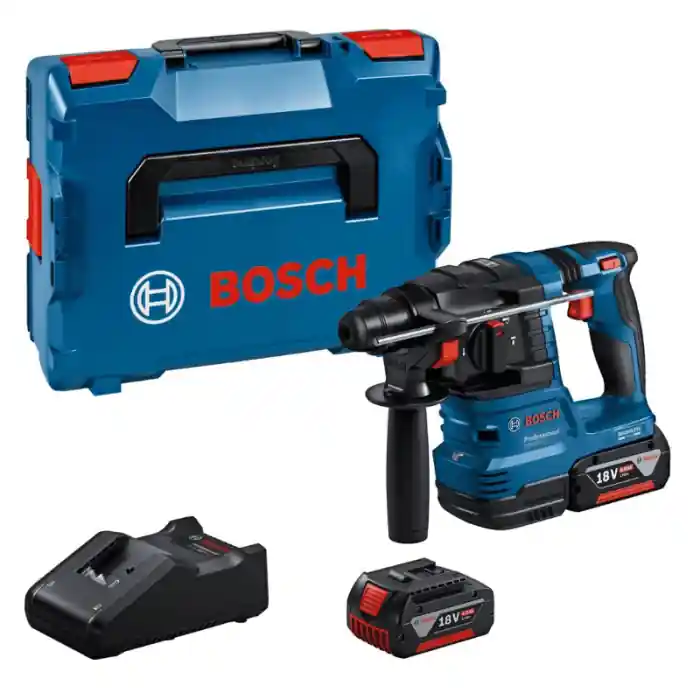 Martello perforatore Bosch GBH 18V-22 Professional SDS PLUS con 2 batterie litio 18V 4Ah Direct Beschikbaar