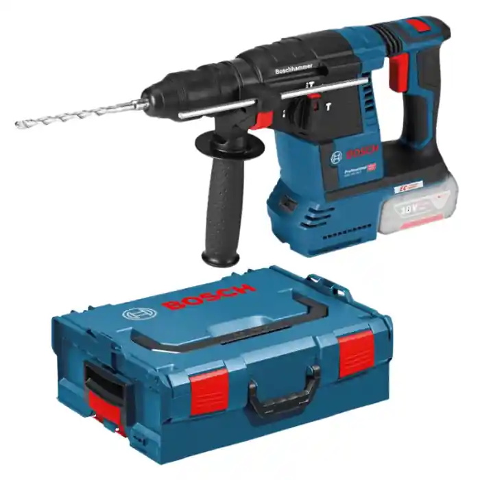 Beperkt Aanbod Martello demolitore Bosch Professional GBH 18V-26F SDS PLUS (fornito solo corpo macchina e valigetta L-BOXX) r r r 50% di potenza in più, con la potenza del colpo di un utensile a filo, per un lavoro rapido e flessibile (rispetto al modello precedente GBH 18 V-EC) r Maggiore protezione dell‘utilizzatore, grazie al sistema KickBack Control (KBC) e migliore controllo, grazie al sistema Electronic Precision Control (EPC) r Vibration Control impugnatura disaccoppiata, per lavorare senza sforzi r Illuminazione integrata a LED per una visuale ottimale sul punto in lavorazione r Sistema Electronic Cell Protection (ECP) protegge la batteria da sovraccarico, surriscaldamento e scaricamento completo r Mandrino sostituibile per un rapido passaggio dalla foratura con percussione nel calcestruzzo alla foratura senza percussione nel legno e nel metallo r Per forare senza polvere, grazie al nuovo dispositivo integrato opzionale di aspirazione della polvere GDE 18V-16 r Motore EC brushless protetto contro la polvere, leggero ed assolutamente esente da manutenzione r Design ergonomico per un‘eccellente trasmissione della forza in orizzontale sul foro r r r
Dati tecnici r r r Potenza del colpo, max. 2,6 J r Numero di colpi a numero di giri nominale 0 /4.350 colpi /min r Numero di giri nominale 0 / 890 giri /min r Tensione della batteria 18 V (NON FORNITE) r Capacità della batteria 6 Ah (NON FORNITE) r Lunghezza 378,0 mm r Altezza 225,0 mm r Attacco utensile SDS-plus r r r
Campo di foratura r r r Ø foro in calcestruzzo con punte per martelli 4 - 26 mm r Campo d‘applicazione ottimale calcestruzzo con punte per martelli 8 - 16 mm r Ø foro max. in acciaio 13 mm r Ø foro max. in legno 30 mm r r r
Accessori in dotazione r r r Valigetta L-BOXX 136 r Manopola supplementare r Asta di profondità r r
", "sku" "09715165", "brand" { "@type" "Thing", "name" "BOSCH PROFESSIONAL" }, "offers" { "@type" "Offer", "priceCurrency" "EUR", "price" "410.50", "itemCondition" "http //schema.org/NewCondition", "availability" "http //schema.org/InStock", "url" "https //www.toolshopitalia.it/shop/martelli-perforatori/martello-demolitore-bosch-professional-gbh18v-26f-fornito-senza-batteria", "seller" { "@type" "Organization", "name" "ToolShop Italia - Ferramenta Online" } }
}