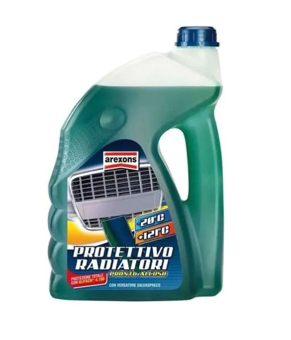 Liquido refrigerante verde protettivo per radiatori fino -20° + 121° in tanica da lt 4,5 r r r Protettivo radiatori pronto all‘uso, ad azione anticongelante, antiebollizione, anticorrosiva, antischiuma, anticalcare e anticavitazione. r Indicato per rabbocchi, in aggiunta a qualsiasi liquido preesistente. Protezione da -20°C a +121°C in condizioni di esercizio. r Supera ampiamente le norme internazionali. r r r
DESCRIZIONE DEL PRODOTTO r r r Liquido pronto all‘uso per radiatori anche in lega di alluminio, ad azione protettiva, antigelo e antiebollizione. r Adatto anche per rabbocchi. r Il prodotto è miscelabile con altri liquidi di raffreddamento. r Supera le metodiche ASTM che qualificano le caratteristiche protettive. r r r r
CAMPI DI IMPIEGO r r r Il prodotto è pronto all‘uso, non deve essere diluito. r Svuotare il circuito di raffreddamento dal vecchio liquido e riempire, dopo una preventiva pulizia, con il nuovo prodotto. r E‘ possibile utilizzare il prodotto anche per eventuali rabbocchi, è compatibile con tutti i liquidi protettivi in commercio r r r r
CARATTERISTICHE TECNICHE r r r aspetto Liquido limpido r colore VERDE r odore tipico r peso specifico 1,05 kg /lt r pH t.q. 8,5 r punto di congelamento (t.q.) -20°C. r punto di ebollizione (1,8 bar) +121°C r I dati soprariportati non costituiscono specifica e sono soggetti alle normali tolleranze di produzione r r
", "sku" "09685796", "brand" { "@type" "Thing", "name" "AREXONS" }, "offers" { "@type" "Offer", "priceCurrency" "EUR", "price" "15.96", "itemCondition" "http //schema.org/NewCondition", "availability" "http //schema.org/InStock", "url" "https //www.toolshopitalia.it/shop/automotive/liquido-refrigerante-verde-arexons-per-radiatori-autoveicoli-fino-20-121-tanica-4-5-lt", "seller" { "@type" "Organization", "name" "ToolShop Italia - Ferramenta Online" } }
} Direct Beschikbaar