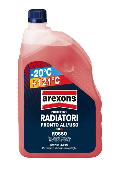 Liquido refrigerante Arexons 2 litri rosso -20° +121° per rabbocco radiatori autoveicoli r r r Specificamente studiato per soddisfare le esigenze dei moderni motori di ultima generazione multivalvole e turbocompressi, benzina e diesel. r r r
DESCRIZIONE DEL PRODOTTO r r r Liquido pronto all’uso di colore rosso, pluristagionale per circuiti di raffreddamento, ad azione protettiva antigelo ed antiebollizione. Studiato per soddisfare nella stagione estiva le esigenze dei moderni motori di ultimagenerazione multivalvole e turbocompressi, benzina e diesel a iniezione diretta, common rail e ad iniettore pompa. r Protegge dal gelo fino a –20°C r Speciale alte temperature all’interno dei circuiti di raffreddamento il liquido gira ad una pressione che può arrivare fino a 1,8 bar, a tale pressione il prodotto protegge fino a +121°C. r Impedisce la formazione di ruggine ed incostrazioni anche in presenza di acque dure, proteggendo il radiatore nel tempo. r Può essere utilizzato anche per rabbocchi, in aggiunta a qualsiasi liquido preesistente anche di colore diverso. r non contiene nitriti, borati, fosfati ed ammine. r r r
CAMPI DI IMPIEGO r r r Protettivo per circuiti di raffreddamento, adatto anche per rabbocchi e miscibile con qualsiasi liquido pre-esistente. r r r
CARATTERISTICHE TECNICHE r r r aspetto Liquido limpido r colore rosso r odore tipico r peso specifico 1,061 kg /lt r pH t.q. 7,5 r punto di congelamento (t.q.) -20°C. r punto diebollizione (1,8 bar) +121°C I dati soprariportati non costituiscono specifica e sono soggetti alle normali tolleranze di produzione r r
", "sku" "09685802", "brand" { "@type" "Thing", "name" "AREXONS" }, "offers" { "@type" "Offer", "priceCurrency" "EUR", "price" "9.90", "itemCondition" "http //schema.org/NewCondition", "availability" "http //schema.org/InStock", "url" "https //www.toolshopitalia.it/shop/automotive/liquido-refrigerante-arexons-2-litri-rosso-20-121-per-rabbocco-radiatori-autoveicoli", "seller" { "@type" "Organization", "name" "ToolShop Italia - Ferramenta Online" } }
} Hete Deal