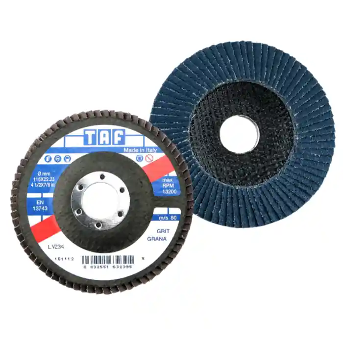 Superprijs Disco lamellare piatto allo zirconio TAF LVZ34 ø mm 115 grana 40, serie Professionale r r r Supporto Fibra di vetro. Asportazione rapida, non danneggia il pezzo lavorato r Tipo di Tela Cotone. Taglio rapido. Buon rendimento anche con basse pressioni di lavoro r Disposizione Lamelle Costruzione a lamella singola. Buona finitura e ridotte vibrazioni r Utilizzo Acciaio e Inox r Note Pressioni di lavoro medie r Diametro mm 115 r Foro mm 22 r Grana 40 r RPM Max 13200 r Forma piatto r r
", "sku" "00425612", "brand" { "@type" "Thing", "name" "TAF" }, "offers" { "@type" "Offer", "priceCurrency" "EUR", "price" "2.90", "itemCondition" "http //schema.org/NewCondition", "availability" "http //schema.org/InStock", "url" "https //www.toolshopitalia.it/shop/dischi-taglio-e-supporti-abrasivi/disco-lamellare-piatto-allo-zirconio-taf-lvz34-o-mm-115-grana-40", "seller" { "@type" "Organization", "name" "ToolShop Italia - Ferramenta Online" } }
}