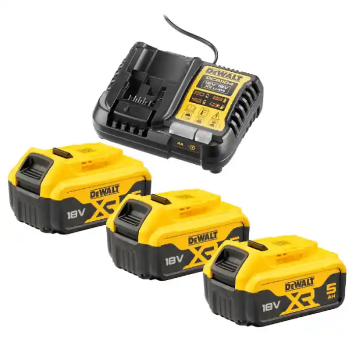 Dagaanbieding DEWALT DCB1104P3-QW Kit caricabatteria DCB1104 + 3 batterie DCB184 18V 5Ah