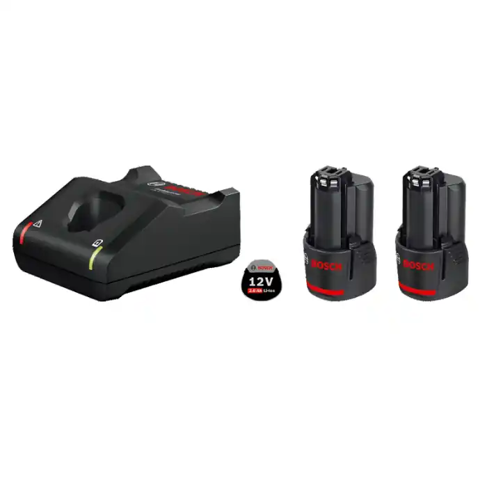 2 batterie litio GBA 12V 2.0Ah + caricabatteria rapido Bosch GAL 12V-40 r r r GBA 12V 2.0Ah una batteria compatta concepita per la gamma di utensili Bosch da 12 Volt r GAL 12V-40 elevata velocità di ricarica per tutte le batterie da 12 Volt. Consente di caricare da 0 all’80% batterie da 12 Volt e 2,0 Ah in soli 24 minuti r Compatibile con tutti gli utensili Bosch Professional da 12 Volt (Flexible Power System) r r r
Dati principali r r r Tensione della batteria 12 V - 2Ah r Tipo di celle Li-Ion r Peso (batteria) 175 g r Tensione di carica batteria 12 V r Corrente di carica 4 A r Tempo di carica con capacità della batteria di 2,0 Ah (80% /100%) circa 24 /35 min r Peso (caricabatteria) 450 g r Capacità della batteria 1 2 Ah r r
", "sku" "09737846", "brand" { "@type" "Thing", "name" "BOSCH PROFESSIONAL" }, "offers" { "@type" "Offer", "priceCurrency" "EUR", "price" "114.50", "itemCondition" "http //schema.org/NewCondition", "availability" "http //schema.org/InStock", "url" "https //www.toolshopitalia.it/shop/batterie-per-elettroutensili/caricabatterie-bosch-gal-12v-40-professional-2-batterie-litio-gba-12v-2-0ah", "seller" { "@type" "Organization", "name" "ToolShop Italia - Ferramenta Online" } }
} Finale Uitverkoop