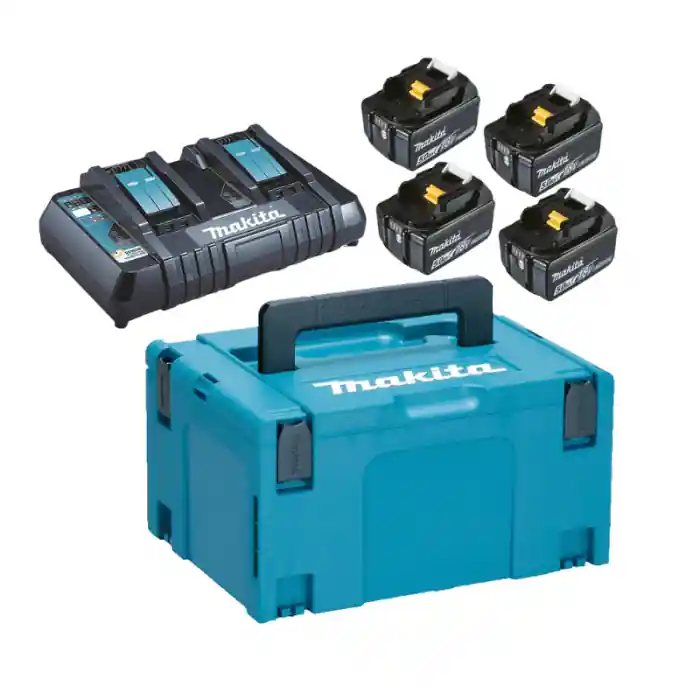 Fabrieksprijs MAKITA 197626-8 KIT ENERGY LXT 4 batterie 18V 5Ah + caricabatterie + valigetta MAKPAC 3