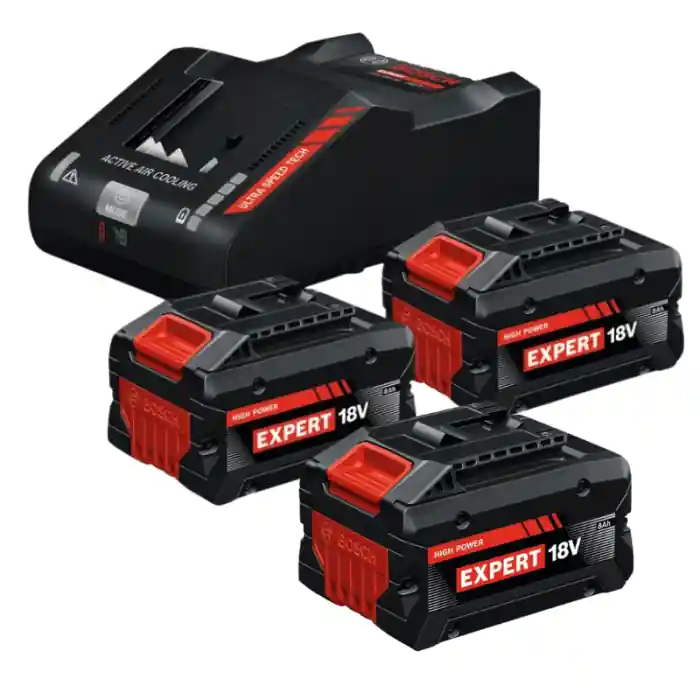 Bosch Expert Starter Kit 3 batterie EXBA18V-80 e caricabatterie EXAL18V-160 Seizoensaanbieding
