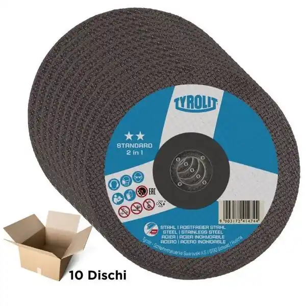 Disco taglio metalli Tyrolit Standard ø mm 115x1x22,2 (cofanetto 10 pezzi) r r r Disco Tyrolit versione standard piatto per il taglio di metalli e materiali pieni r r r
Caratteristiche versione standard r r r Ottima abilità di taglio r Durata elevata r Utensile dalle alte prestazioni r Confortevole e con un taglio che non necessita di forzature r Versatile r r r
Materiali lavorabili r r r Mola troncatrice ad alte prestazioni per il taglio di materiali pieni r r r
dimensioni r r r 115 x 1,0 x 22,23 A60Q - BFS r Forma piatto r r
", "sku" "09770775", "brand" { "@type" "Thing", "name" "TYROLIT" }, "offers" { "@type" "Offer", "priceCurrency" "EUR", "price" "10.70", "itemCondition" "http //schema.org/NewCondition", "availability" "http //schema.org/InStock", "url" "https //www.toolshopitalia.it/shop/dischi-taglio-e-supporti-abrasivi/disco-taglio-metalli-tyrolit-standard-o-mm-115x1x22-2-cofanetto-10-pezzi", "seller" { "@type" "Organization", "name" "ToolShop Italia - Ferramenta Online" } }
} Betaalbaar