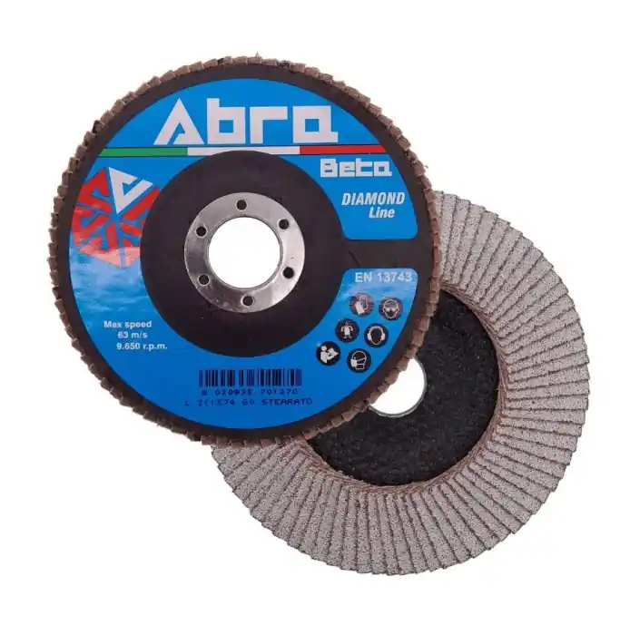 Laatste Kans Disco mono lamellare ABRA BETA Diamond a profilo piano r r r Tela in corindone stearato r Supporto in polyestere r Mono-Lamella r Tela trattata con additivo refrigerante per evitare il surriscaldamento della superficie di lavorazione. r Utilizzabili per lavorazioni su superfici di alluminio.La stearatura della tela in corindone previene problemi di intasamento del disco e assicura un miglior scarico dei residui di lavorazione. r Da utilizzare con smerigliatrice angolare. r Foro ø 22 mm r r r
VERSIONI DISPONIBILI r r r 001160004 diametro 115 mm grana 40 Mono-lamella r 001160006 diametro 115 mm grana 60 Mono-lamella r 001160104 diametro 125 mm grana 40 Mono-lamella r 001160106 diametro 125 mm grana 60 Mono-lamella r r r r
", "sku" "09765443", "brand" { "@type" "Thing", "name" "ABRA BETA" }, "offers" { "@type" "Offer", "priceCurrency" "EUR", "price" "2.50", "itemCondition" "http //schema.org/NewCondition", "availability" "http //schema.org/InStock", "url" "https //www.toolshopitalia.it/shop/dischi-taglio-e-supporti-abrasivi/disco-mono-lamellare-abra-beta-diamond-o-mm-115-g-40", "seller" { "@type" "Organization", "name" "ToolShop Italia - Ferramenta Online" } }
}