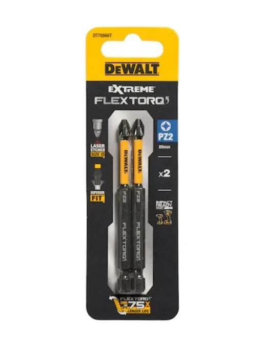Dewalt DT70566T-QZ inserti avvitare PZ2 Impact Torsion x 85mm Koopje