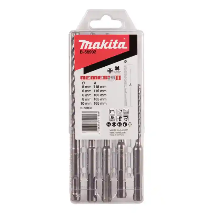 Set di 5 punte da trapano per muratura SDS Plus Makita B-58992 Nemesis 2 Favoriet