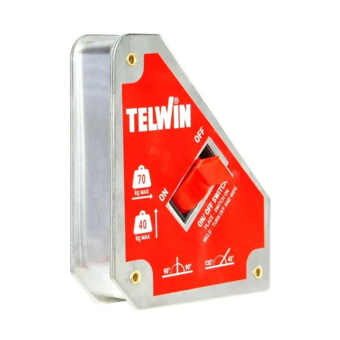 Favoriet Squadra magnetica saldatura Telwin 804256 interruttore ON/OFF portata max.70Kg
