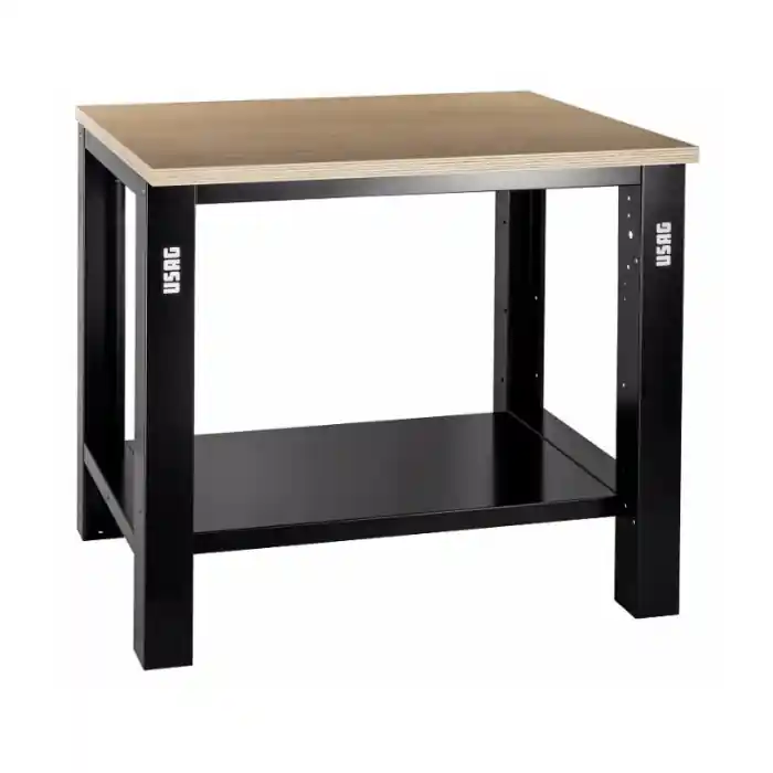 Veilige Betaling Banco da lavoro con piano in legno senza cassetti USAG 506TL (1m)