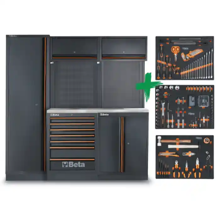 Arredo officina Beta C45PRO 2.0 B7X/196UT con assortimento 196 utensili - 045009155 Weekendaanbieding