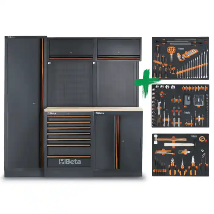 Merkproduct Arredo officina Beta C45PRO 2.0 B7W/196UT con assortimento 196 utensili - 045009156