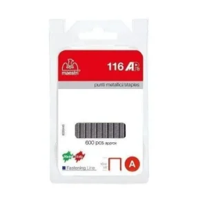 Punti metallici zincati per fissatrici Maestri 116AP - 1110130 (600 pezzi) r r r Resistenza filo R = 100÷125 Kg /mm2 r Larghezza corona 11,4 mm. r Altezza 15,5 mm. r Filo metallico galvanizzato trattato ad alta resistenza. r Finitura zincato r r
", "sku" "00124256", "brand" { "@type" "Thing", "name" "MAESTRI ROMEO" }, "offers" { "@type" "Offer", "priceCurrency" "EUR", "price" "5.35", "itemCondition" "http //schema.org/NewCondition", "availability" "http //schema.org/InStock", "url" "https //www.toolshopitalia.it/shop/utensileria/punti-metallici-per-fissatrici-maestri-116ap-1110130-600-pz", "seller" { "@type" "Organization", "name" "ToolShop Italia - Ferramenta Online" } }
} Exclusieve Aanbieding