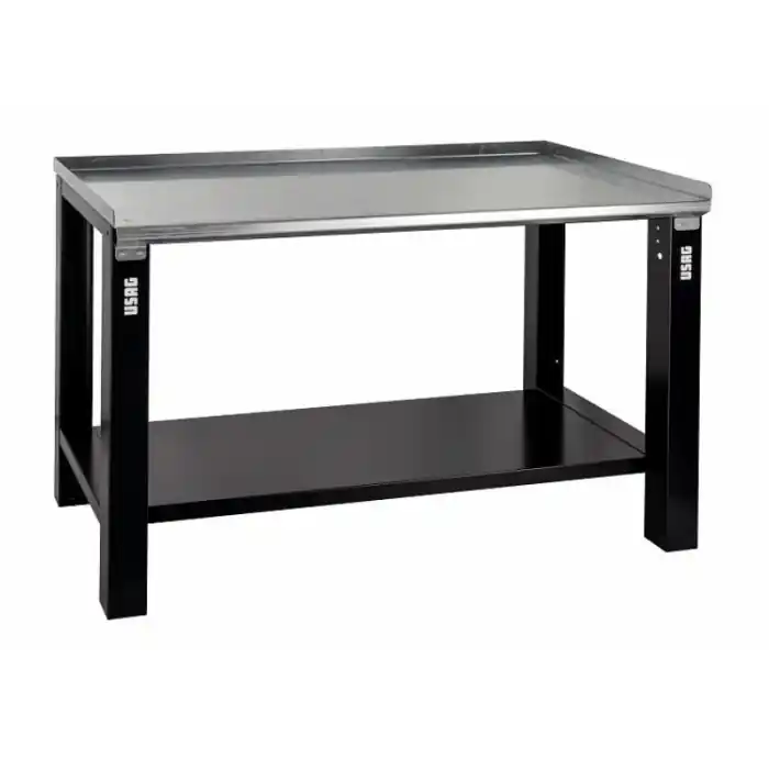 Meest Verkocht Banco da lavoro con piano in acciaio senza cassetti Usag 506TA (1,5m)