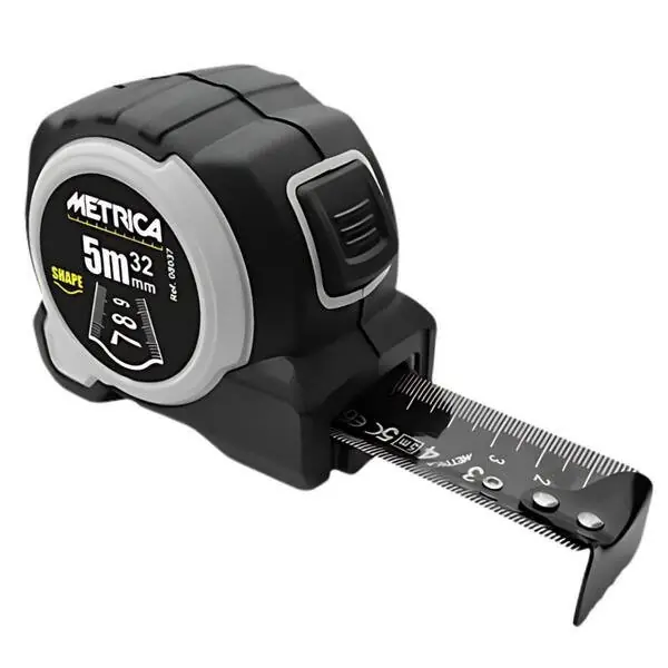 Flessometro autobloccante Metrica SHAPE r r r Flessometro professionale per ponteggi Wing Shape Metrica, con nastro largo dalla speciale forma a W (Wing Shape) per una maggiore estensione oltre i 3,5 metri. r Disponibile con nastro flessibile da 5 e da 8 metri. r r r
Caratteristiche tecniche r r r Nastro in acciaio di qualità di colore nero con doppia graduazione su entrambe le facce fronte numerazione orizzontale, con decimali colore giallo ad alta visibilità - retro numerazione verticale con decimali colore rosso r Comoda chiusura a pollice in ABS rigato permette di bloccare il nastro efficacemente e con facilità r Autobloccante nastro autobloccante nell‘estensione scelta r Nastro maggiorato nastro largo 32 mm, rivestito in nylon con copertura supplementare extra sui primi centimetri per una maggiore protezione r Rigidità eccezionale fino a 3.5 metri in orizzontale e 4 metri in verticale r Omologazione CE / MID, 2014 /32 / UE, Art. 17 r Classe di precisione II r r
", "sku" "09798830", "brand" { "@type" "Thing", "name" "METRICA" }, "offers" { "@type" "Offer", "priceCurrency" "EUR", "price" "16.10", "itemCondition" "http //schema.org/NewCondition", "availability" "http //schema.org/InStock", "url" "https //www.toolshopitalia.it/shop/strumenti-di-misura/flessometro-professionale-autobloccante-metrica-shape-5m-x-32mm", "seller" { "@type" "Organization", "name" "ToolShop Italia - Ferramenta Online" } }
} Superprijs