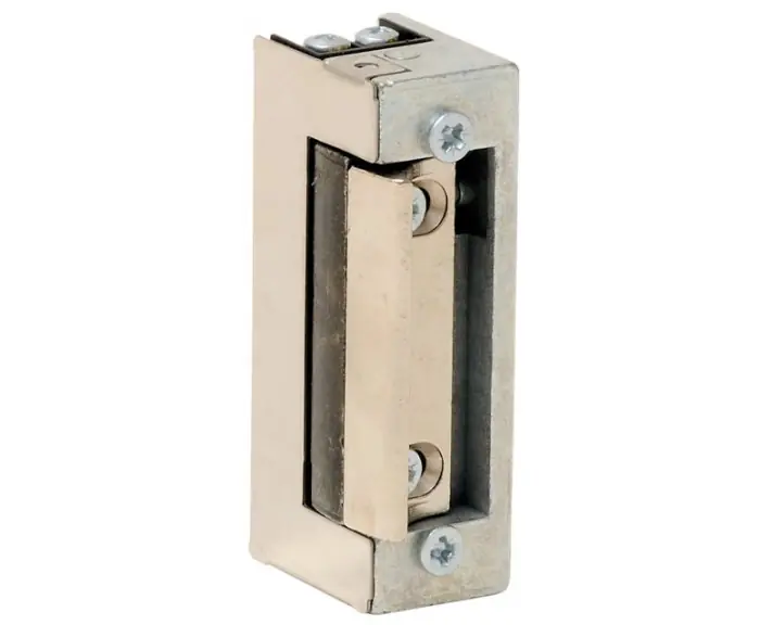 Incontro elettrico MICRO OMNIA 12V DC OPERA 31012DCPN r r r INCONTRO ELETTRICO A BASSO ASSORBIMENTO PER SISTEMI PER CONTROLLO ACCESSI r r r
Caratteristiche meccaniche comuni r r r Corpo e blocco scrocco in metallo anti-corrosione, simmetrico - reversibile. r Bloccato senza alimentazione. r Forza di resistenza alla rottura 350 Kg. r Blocco scrocco regolabile orizzontalmente. r Senza frontale (da ordinare a parte). r Impiego incontro elettrico per porte in alluminio o legno con serrature scrocco e catenaccio r Alimentazione 12 Vac /dc - 250 mA con varistore anti-disturbo interno r Senza anti-ripetitore (apertura limitata alla durata dell’impulso elettrico) r Speciale a basso assorbimento di corrente con varistore antidisturbo. r Ideale per l’abbinamento con sistemi per controllo accessi (es. lettori di tessera per hotel) r r
", "sku" "00511568", "brand" { "@type" "Thing", "name" "OPERA Access" }, "offers" { "@type" "Offer", "priceCurrency" "EUR", "price" "81.98", "itemCondition" "http //schema.org/NewCondition", "availability" "http //schema.org/InStock", "url" "https //www.toolshopitalia.it/shop/serrature-e-accessori/incontro-elettrico-micro-omnia-12v-dc-opera-31012dcpn", "seller" { "@type" "Organization", "name" "ToolShop Italia - Ferramenta Online" } }
} Voordeelprijs