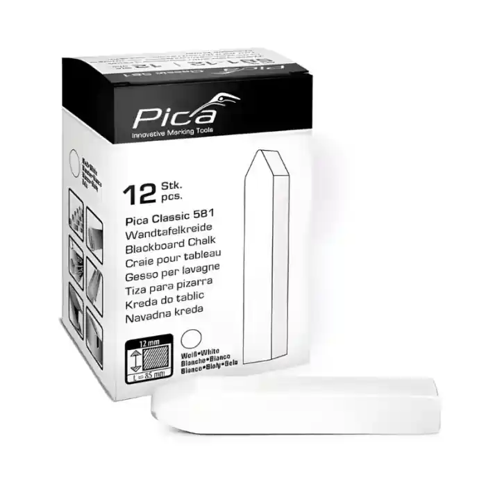 Gesso per lavagna bianco mm 12x85 Pica Classic 581 - 12 pezzi Laatste Kans