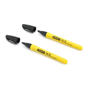 Superprijs Stanley 0-47-316 Pennarello nero Indelebile punta fine (2 pezzi)