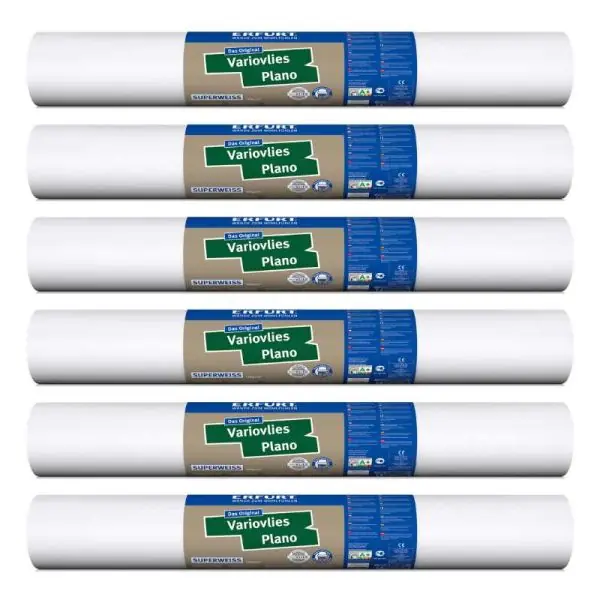Hete Deal Carta da parati ERFURT Variovlies Plano Superweiss 20 x 0,53 m (6 x Rotoli)