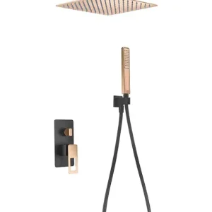 Set doccia da incasso Stockholm in oro rosa nero. Imex Merkproduct