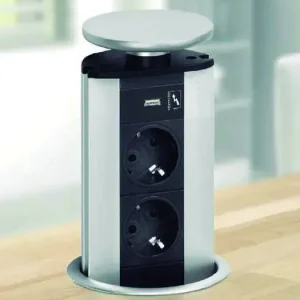 Presa Evoline rossa + alluminio usb Must-Have