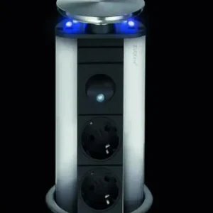 Spina di alimentazione Evoline + interruttore + 6 led color alluminio Gereduceerde Prijs