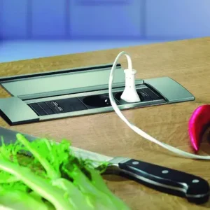 presa di rete porta magica + finitura in alluminio USB Exclusieve Aanbieding