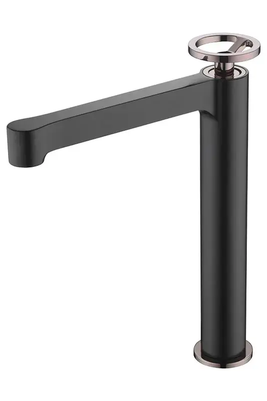 Rubinetto lavabo Alto Olimpo oro rosa nero Imex Favoriet