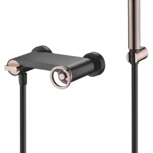 Rubinetto per doccia da bagno Olimpo in oro rosa nero. Imex Koop Vandaag