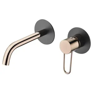 Aanbieding Rubinetto lavabo incasso Milos Imex nero oro rosa